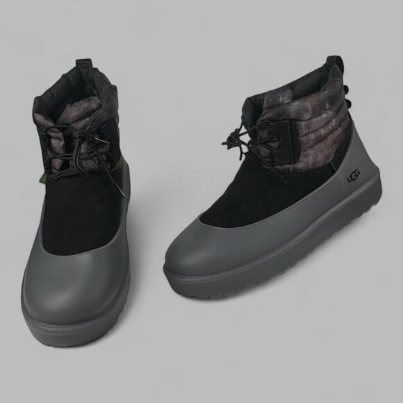 UGG Other - UGG Boots Mens 12 Classic Mini Lace-up Weather Smokescreen Black Suede 1143990